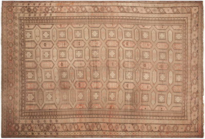 Large Antique Afghan Beshir Carpet 43402