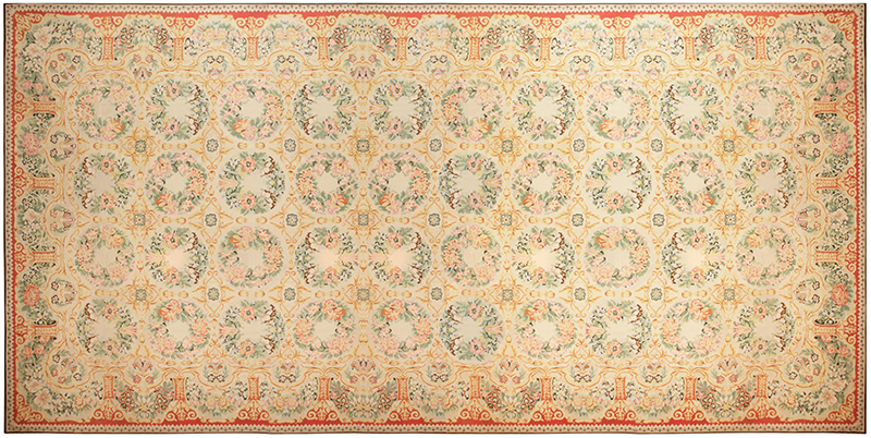 Antique Oversize Floral Romanian Bessarabian Kilim Rug 70101