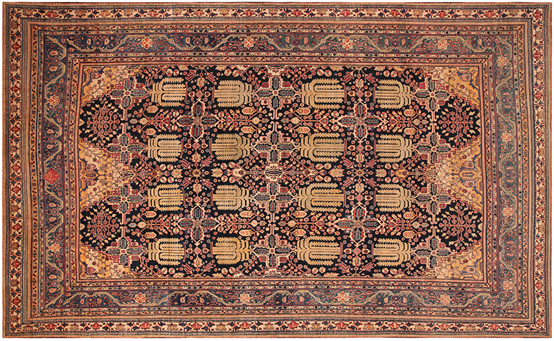 Fine Large Weeping Willow Tree Design Antique Persian Khorassan Doroksh Rug 71505