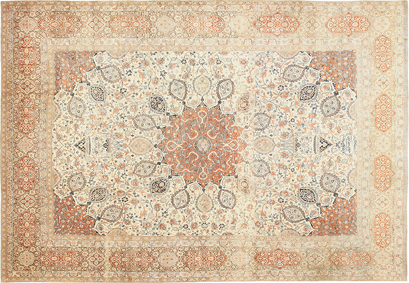 Large Persian Ardabil Design Tabriz Antique Rug 50615