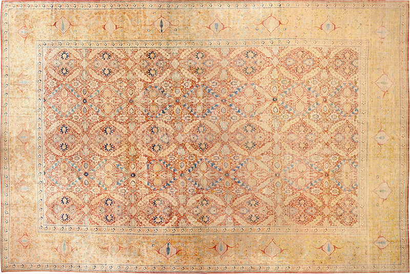 Oversized Antique Persian Silk Tabriz Haji Jalili Rug 48981