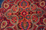 Medallion Close Up of Vintage Persian Floral Kerman Rug Medallion Close Up of Vintage Persian Floral Kerman Rug 73724 by Nazmiyal Rugs