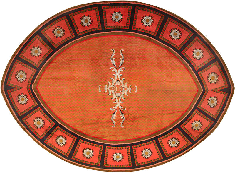 Oversized Oval Antique English Axminster Rug 3155