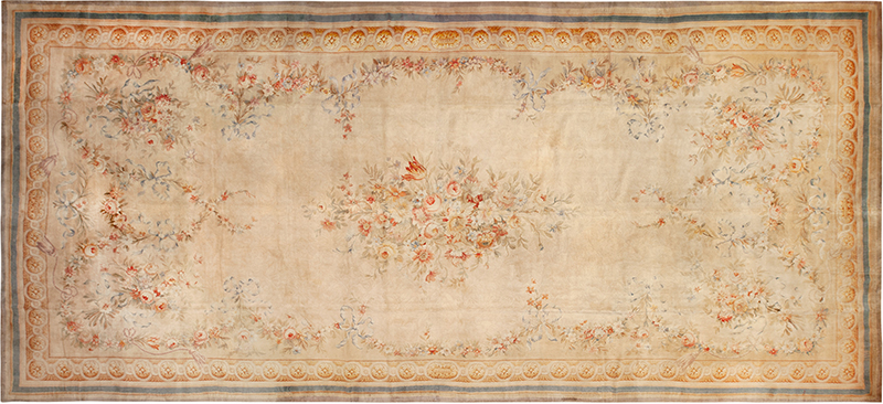 Whimsical Charm Oversized Antique French Savonnerie Rug 73504