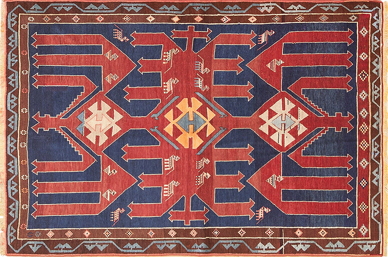 Small Tribal Antique Caucasian Avar Rug 49852