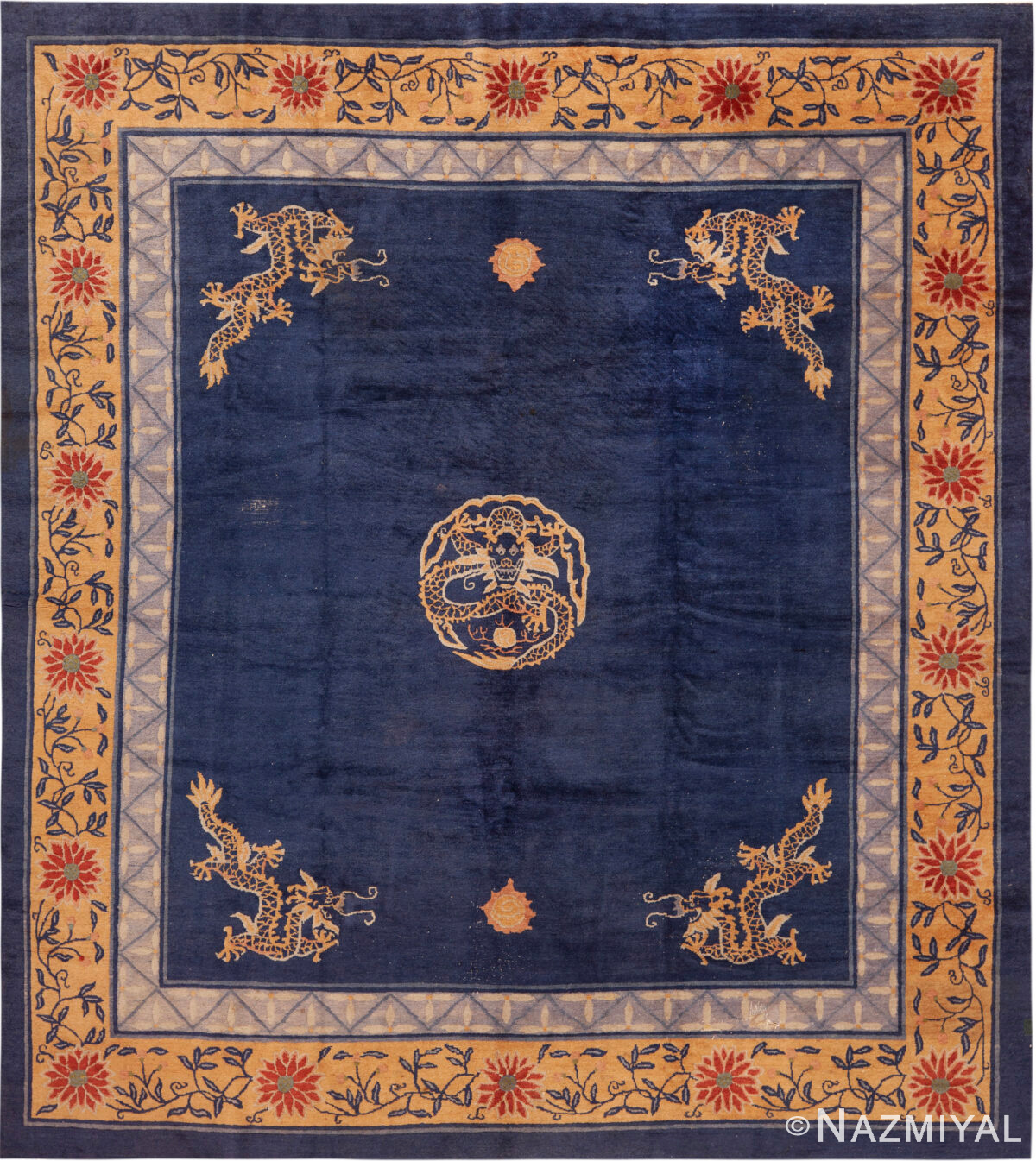 Antique Chinese Peking Wool Rug 73931 by Nazmiyal Rugs