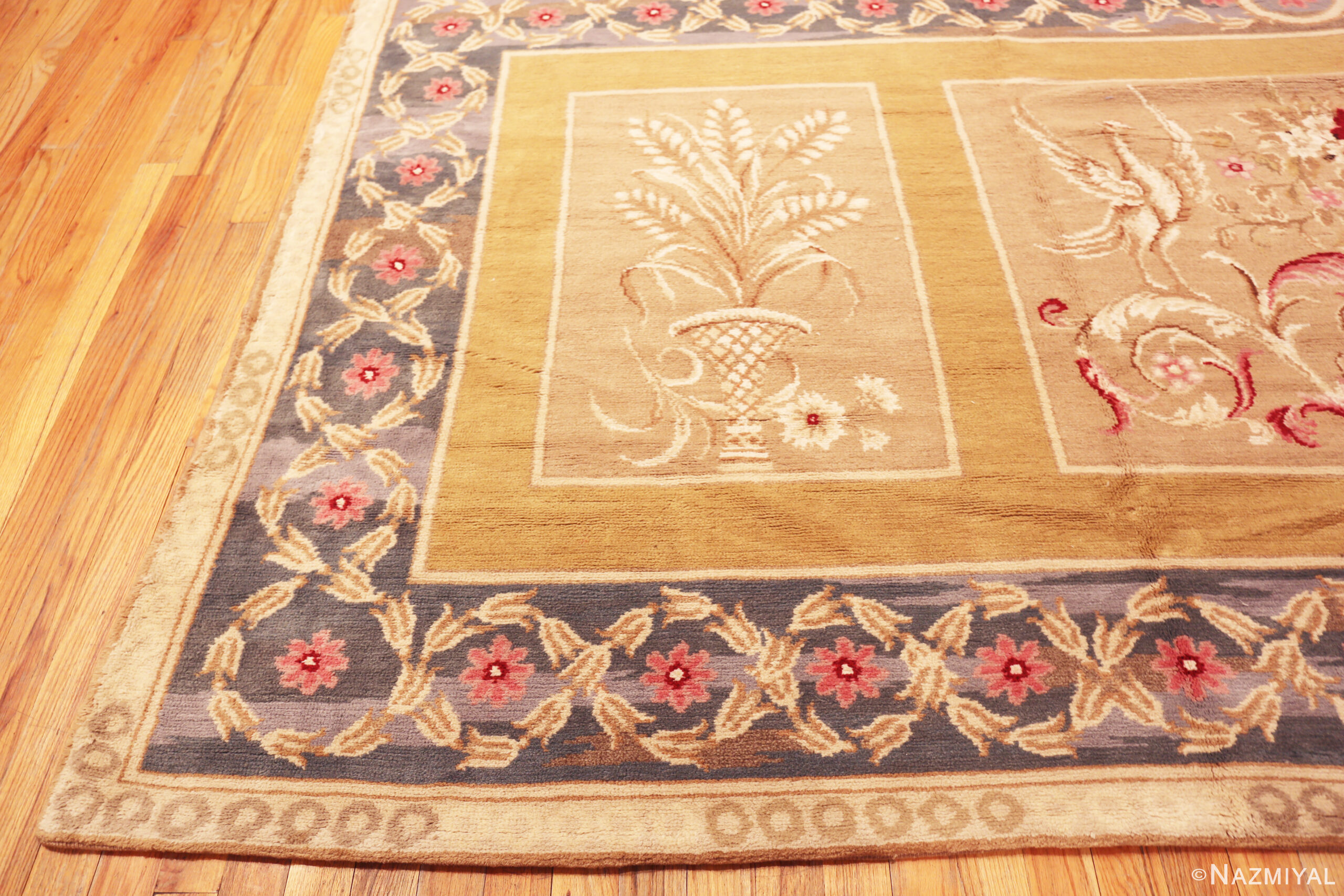 Corner of Oversized Vintage European Savonnerie Rug 73952 by Nazmiyal Rugs
