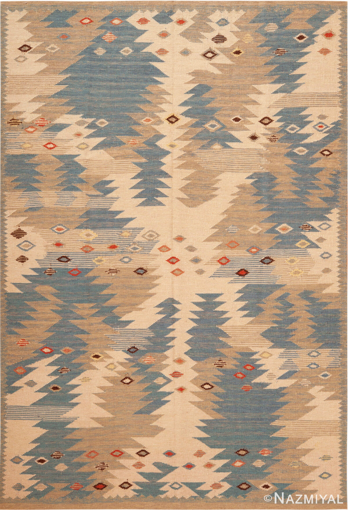 Modern Swedish Style Pakistan Kilim Rug 73954 by Nazmiyal Rugs