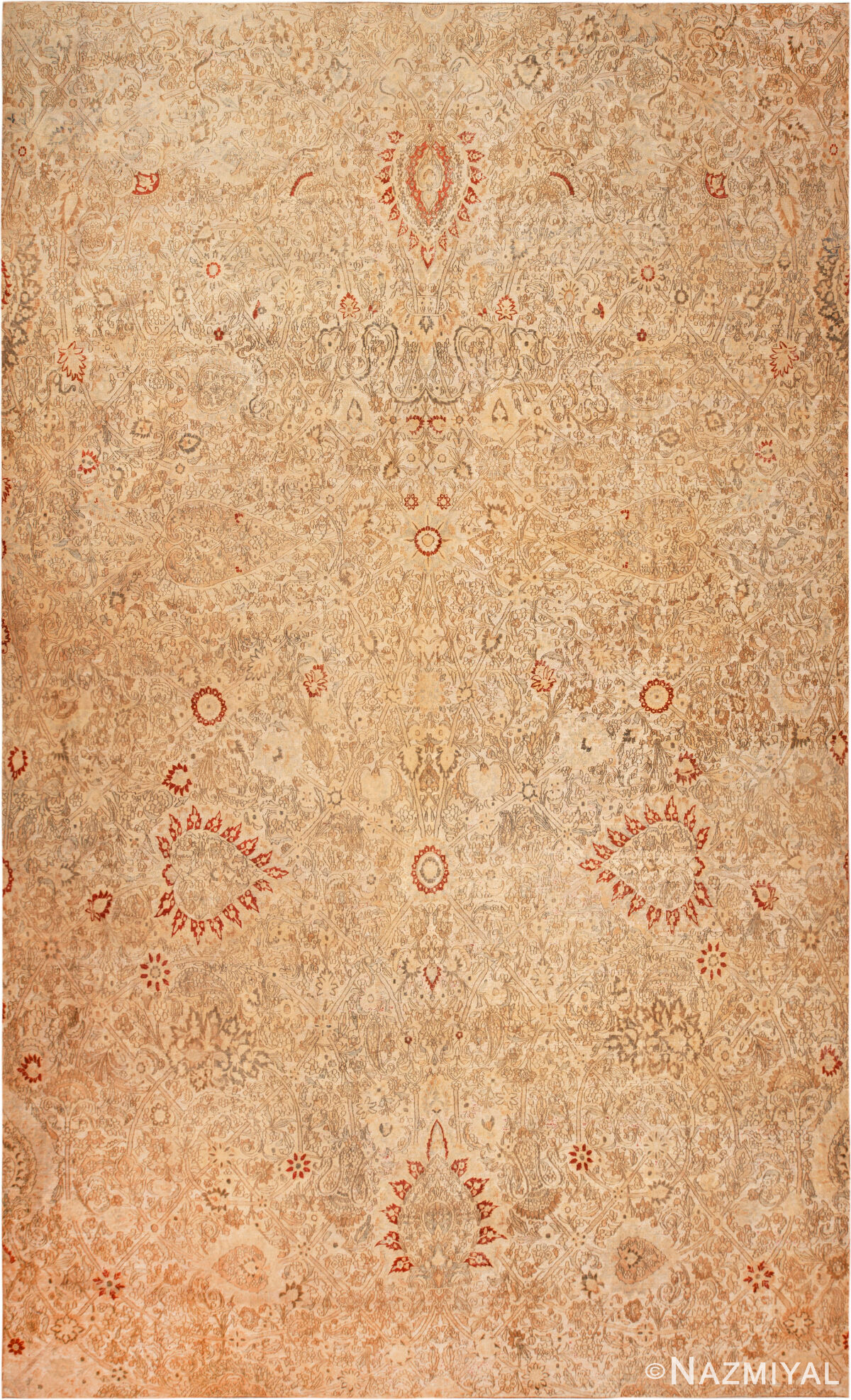 Oversized Antique Persian Khorassan Rug 74009 by Nazmiyal Rugs