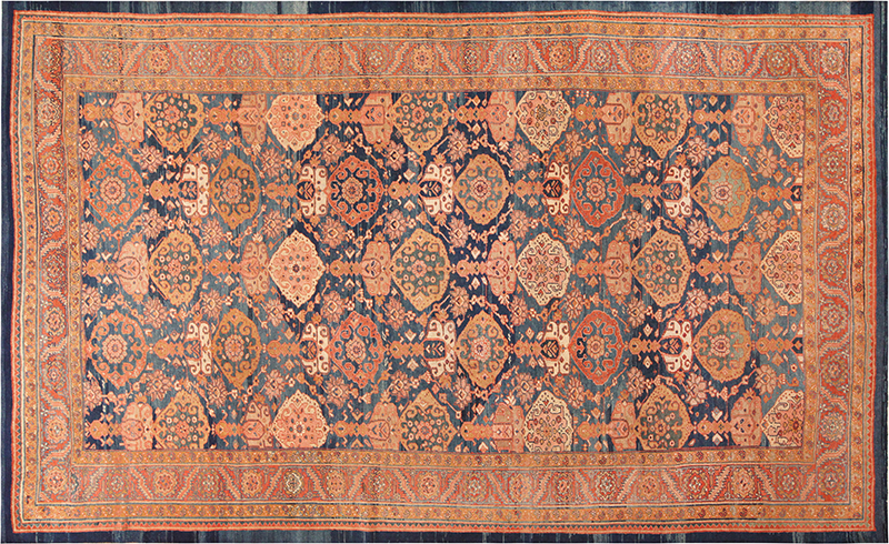 Beautiful Antique Decorative Blue Abrash Persian Rustic Bakshaish Rug 71991