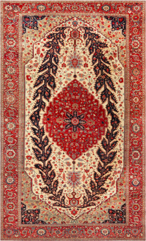 Oversized Antique Persian Serapi Rug 74011 by Nazmiyal Rugs