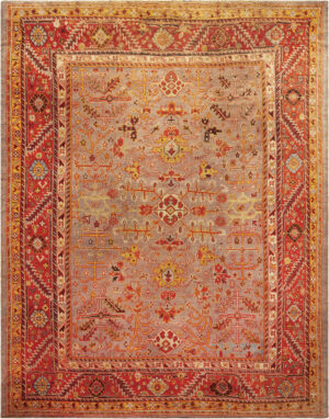 Antique Turkish Oushak Rug 74008 by Nazmiyal Rugs