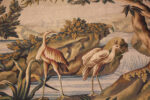 Pair of Birds in Vintage French Verdure Tapestry with Exotic Birds and Scenic Woodland Setting 73755 by Nazmiyal Rugs