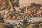 Bottom of Vintage French Verdure Tapestry with Exotic Birds and Scenic Woodland Setting 73755 by Nazmiyal Rugs