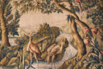 Center of Vintage French Verdure Tapestry with Exotic Birds and Scenic Woodland Setting 73755 by Nazmiyal Rugs