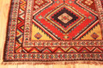 Corner of Antique Persian Qashqai Tribal Rug Corner of Antique Persian Qashqai Tribal Rug 74020 by Nazmiyal Rugs