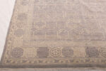 Corner Detail of Neutral Geometric Modern Khotan Design Area Rug Corner Detail of Neutral Geometric Modern Khotan Design Area Rug 61141 by Nazmiyal Antique Rugs