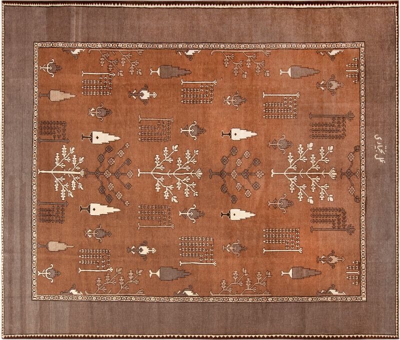 Cypress Tree Garden Design Vintage Tribal Bakhtiari Area Rug 72510 by Nazmiyal Rugs for Blog