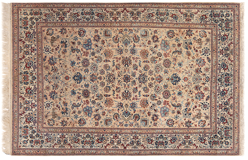 Fine Silk & Wool Vintage Nain Persian Tudeshk Rug 73139