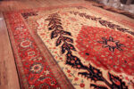 Floor View of Antique Persian Serapi Rug 74011 by Nazmiyal Rugs