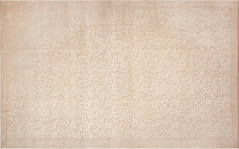 Large Modern Silk and Wool Pile Cloud-Band Design Rug 61146 by Nazmiyal Rugs for Blog