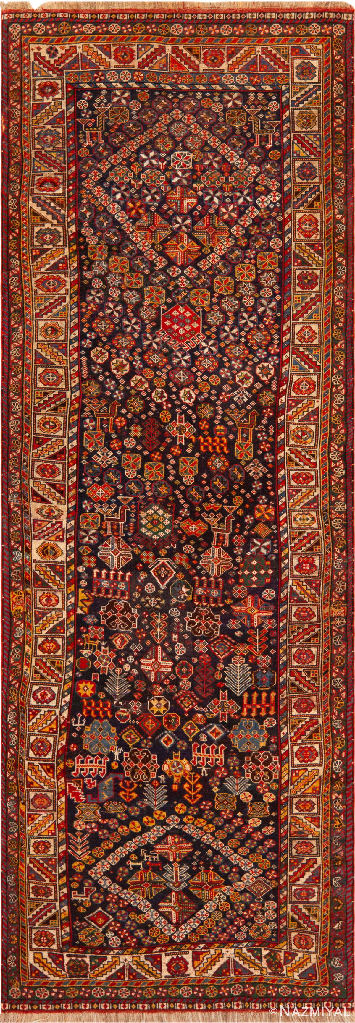 Antique Persian Qashqai Rug 74012 by Nazmiyal Runner Rugs
