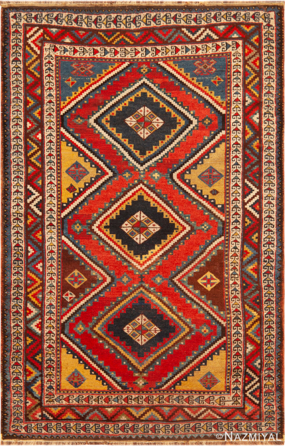Antique Persian Qashqai Tribal Rug 74020 by Nazmiyal Rugs