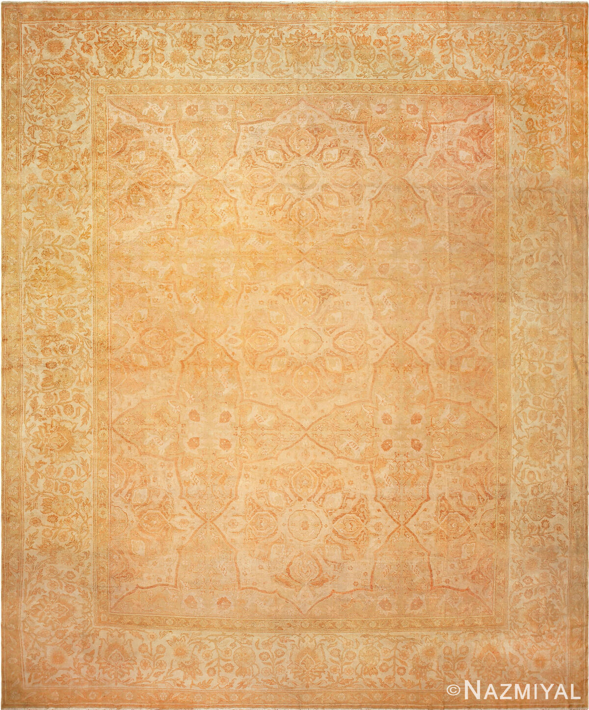 Large Floral Antique Agra Rug 50261 by Nazmiyal Rugs Collection