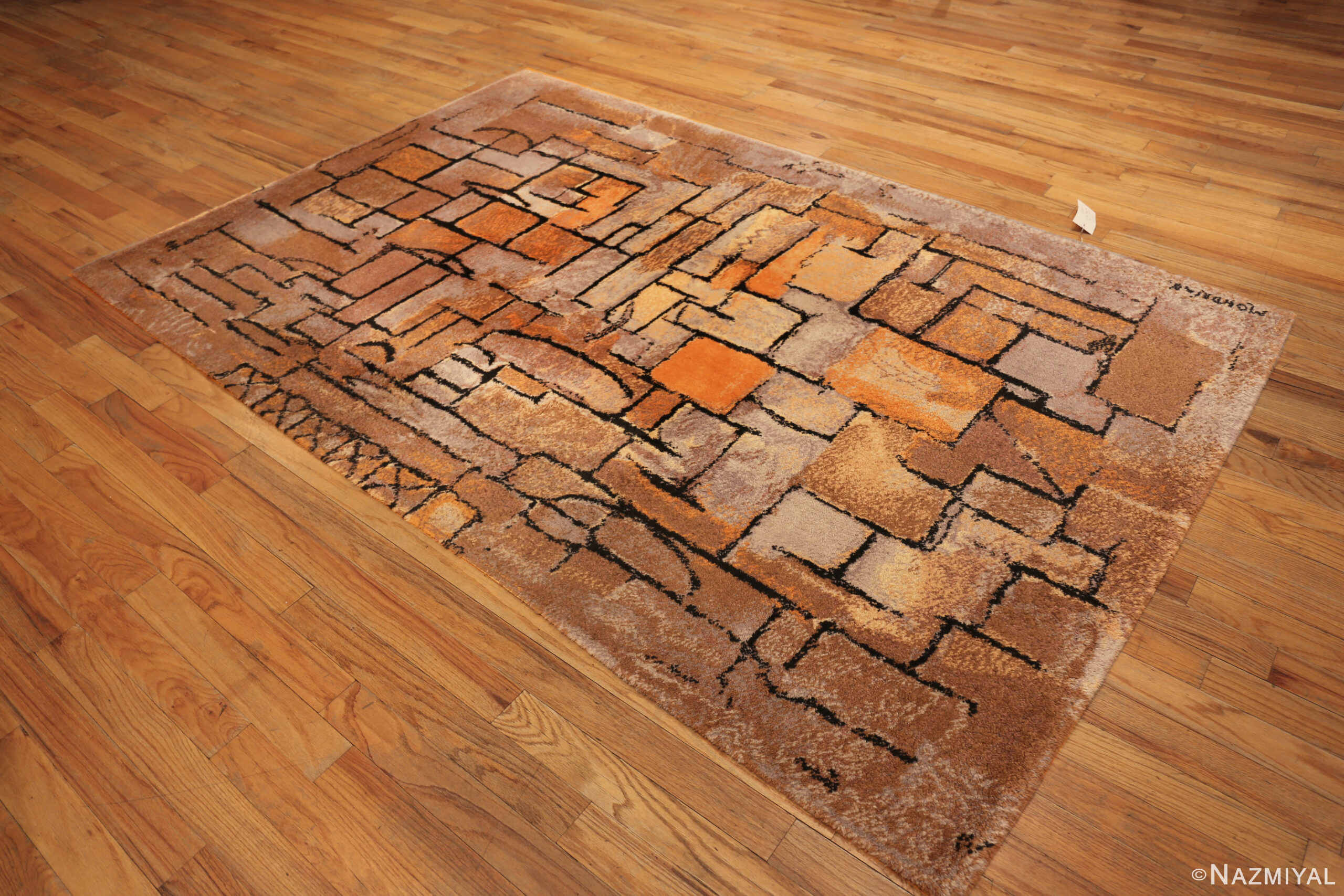 Vintage Mondrian Style Rug 73949 by Nazmiyal Rugs
