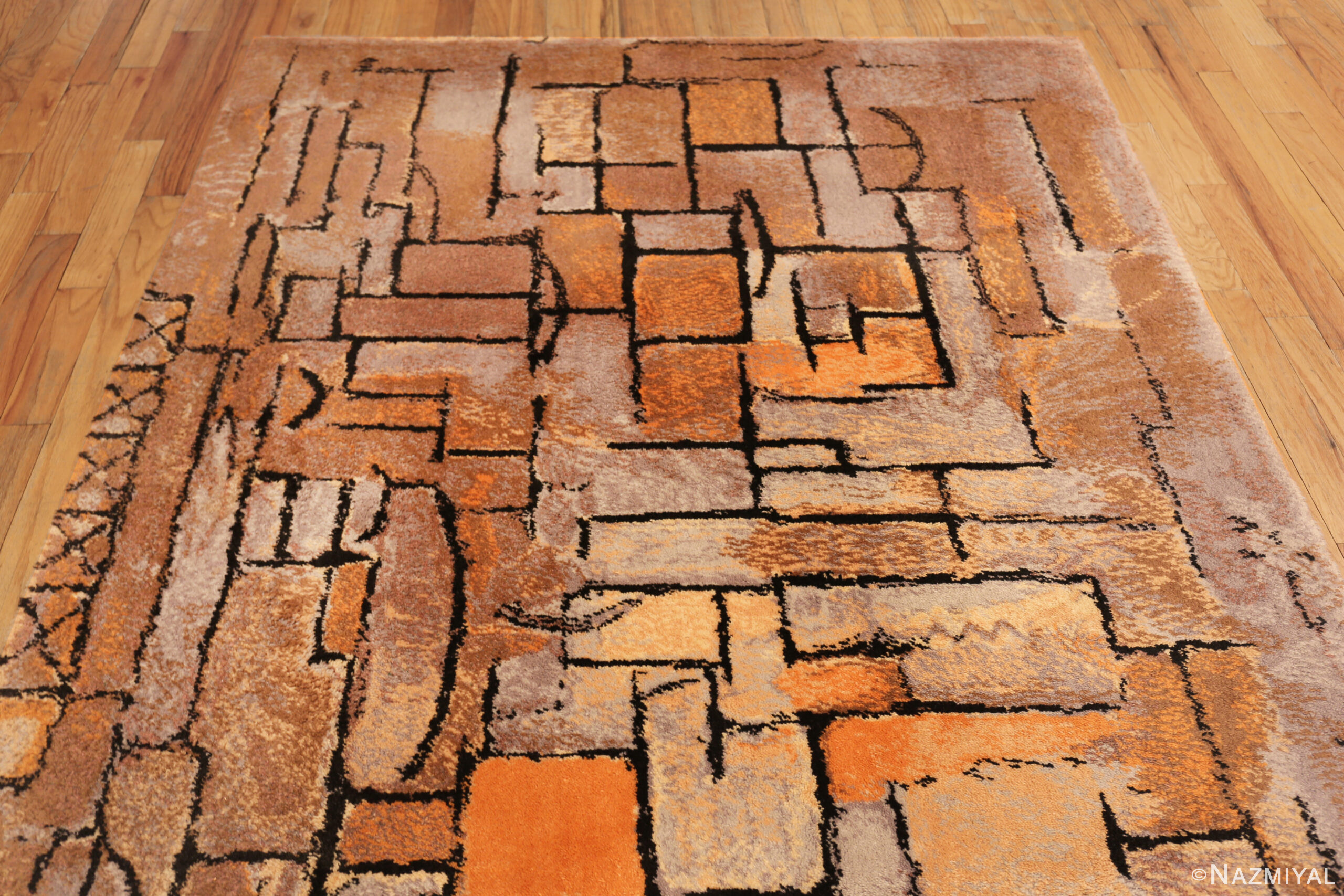 Vintage Mondrian Style Rug 73949 by Nazmiyal Rugs