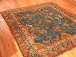 Angled Floor View of Antique Turkish Oushak Rug Angled Floor View of Antique Turkish Oushak Rug 73512 by Nazmiyal Rugs