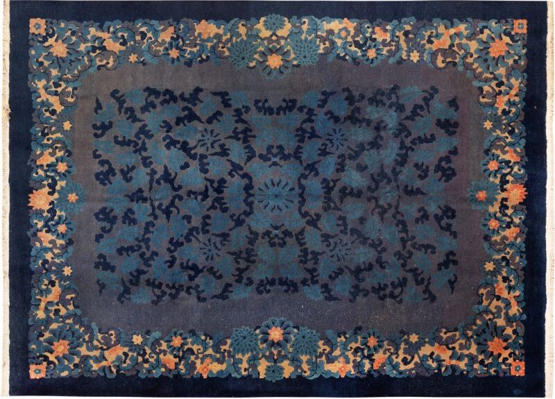 Antique Chinese Floral Nichols Style Rug #73920 for Blog by Nazmiyal Antique Rugs