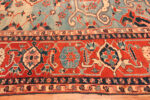 Border Detail of Large Antique Persian Serapi Rug 74050 by Nazmiyal Rugs