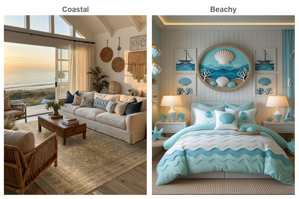 Coastal vs Beachy Interior Design for Blog