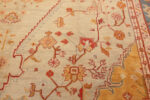 Corner Detail of Large Antique Turkish Oushak Rug Corner Detail of Large Antique Turkish Oushak Rug 74046 by Nazmiyal Rugs