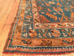 Corner and Trim of Antique Turkish Oushak Rug Corner and Trim of Antique Turkish Oushak Rug 73512 by Nazmiyal Rugs