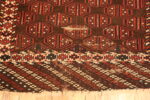 End Border of Antique Persian Chador Turkeman Rug 73996 by Nazmiyal Rugs