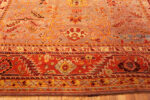 End Border of Antique Turkish Oushak Rug End Border of Antique Turkish Oushak Rug 74008 by Nazmiyal Rugs
