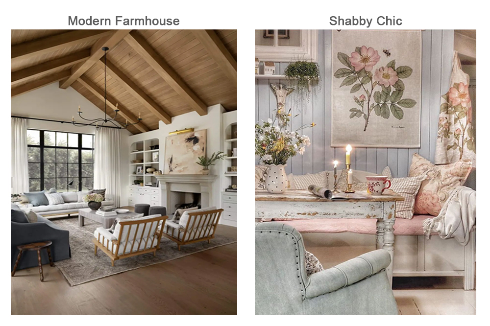 Farmhouse vs Shabby Chic Interior Design for Blog