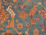 Floral Detail on Antique Turkish Oushak Rug Floral Detail on Antique Turkish Oushak Rug 73512 by Nazmiyal Rugs