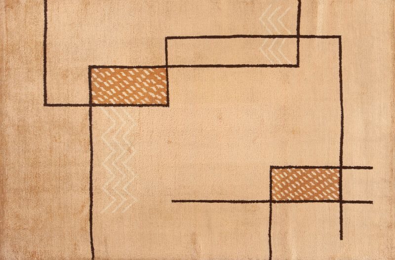 Geometric Minimalist Antique French Art Deco Design Area Rug 72576 by Nazmiyal Antique Rugs for Blog