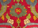 Green Floral Feature on Antique Irish Arts & Crafts Rug 15306 by Nazmiyal Rugs