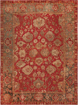 Large Antique Turkish Oushak Rug 74052 by Nazmiyal Rugs