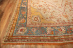 Left Corner of Large Antique Turkish Oushak Rug Left Corner of Large Antique Turkish Oushak Rug 74046 by Nazmiyal Rugs