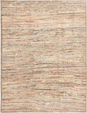 Modern Central Asian Accented Neutral Rug 12398 by Nazmiyal Rugs