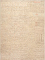 Modern Central Asian Ivory Geometric Rug Modern Central Asian Ivory Geometric Rug 12362 by Nazmiyal Rugs