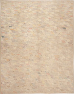 Modern Central Asian Neutral Geometric Rug 12358 by Nazmiyal Rugs