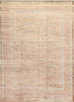Modern Central Asian Neutral Light Blue Detail Rug Modern Central Asian Neutral Light Blue Detail Rug 12402 by Nazmiyal Rugs