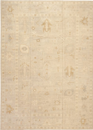 Modern Central Asian Oushak Rug 12349 by Nazmiyal Rugs