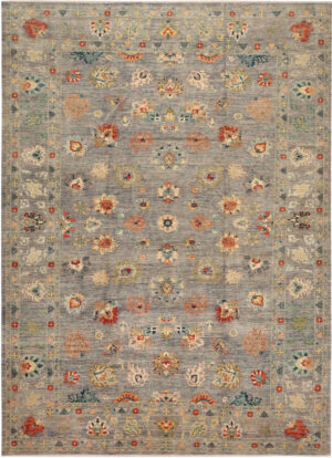 Modern Central Asian Oushak Rug 12428 by Nazmiyal Rugs